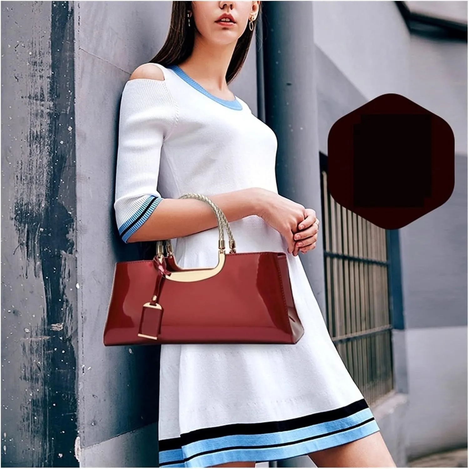 Quality Patent Leather Women Bag Travel Shoulder Bag For Women Tote Leather Handbags For Women