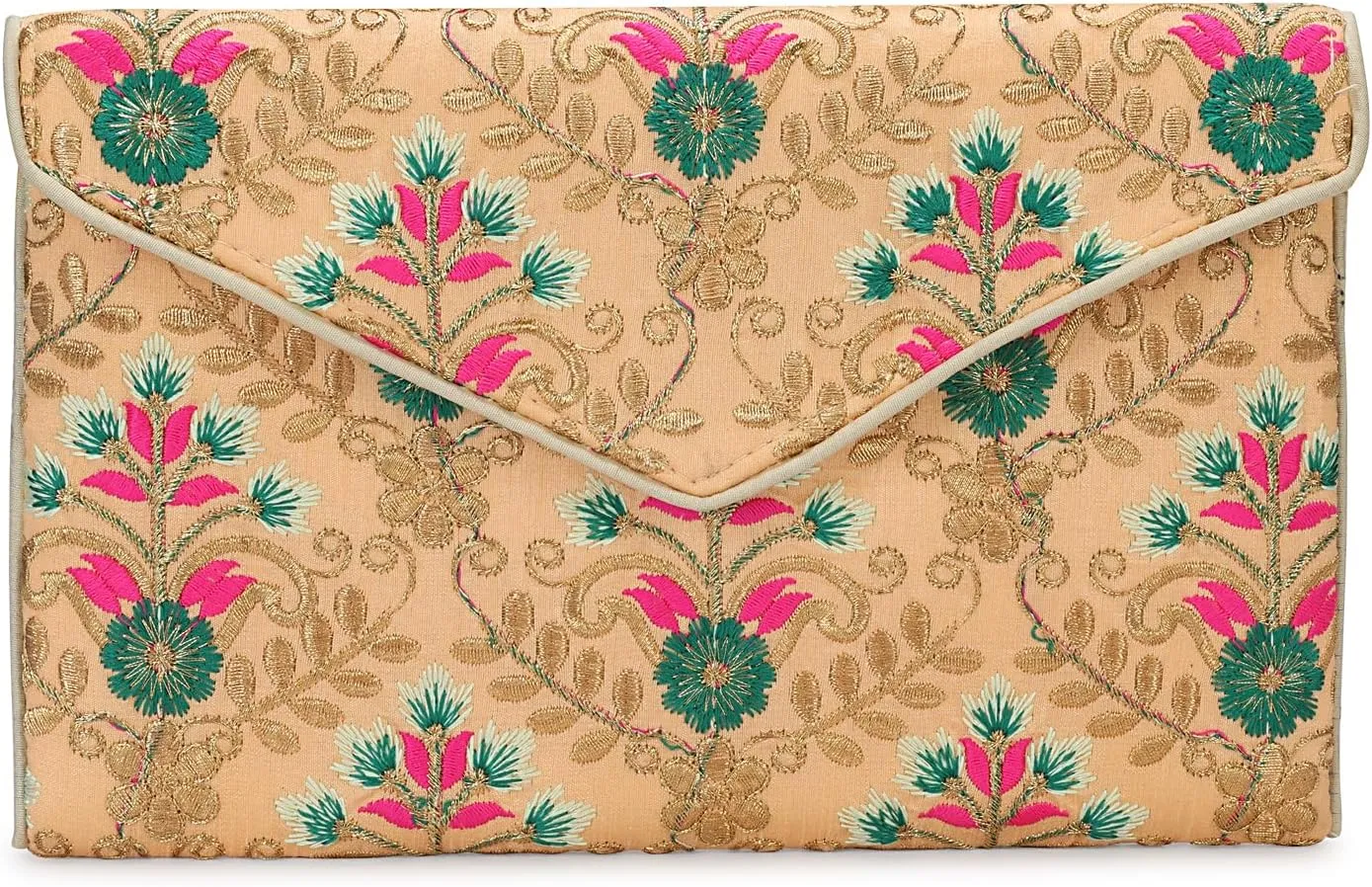 Rajasthani Indian Art Sling Bag Foldover Clutch Purse For Women, Indian Handcrafted Foldover Sling Clutch
