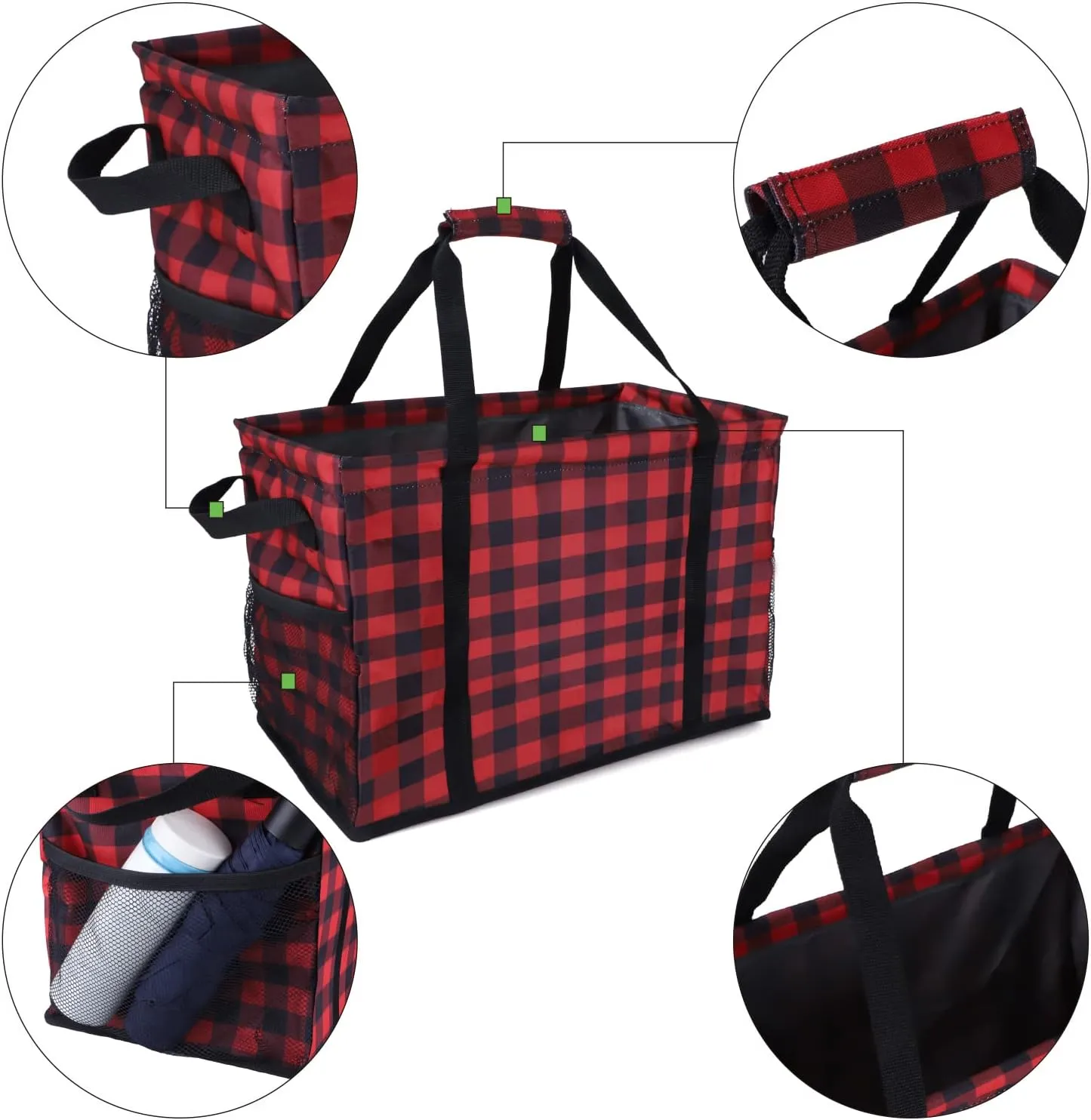 Ramhorn 2 Pack Large Utility Tote Bags Reusable Grocery Bag with Sturdy Handles for Storage, Camping, Shopping