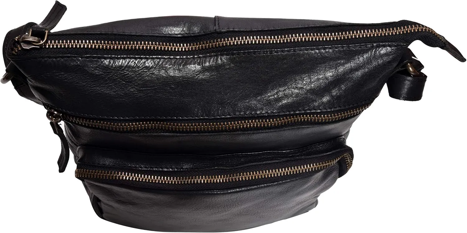 Real Leather Crossbody Bags Purses for Women Shoulder Handbags Crossover Handmade Stylish Trendy Pocketbook