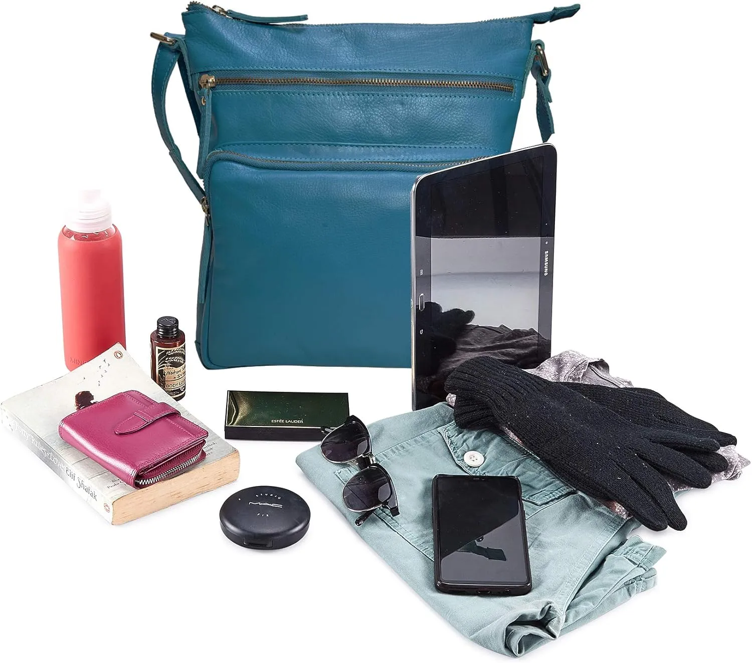 Real Leather Crossbody Bags Purses for Women Shoulder Handbags Crossover Handmade Stylish Trendy Pocketbook