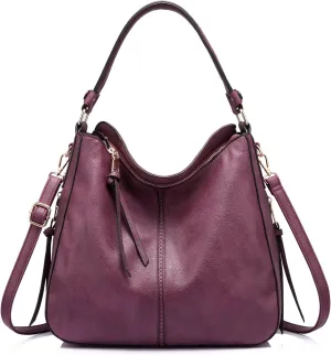 Realer Hobo Crossbody Bags for Women Designer Leather Hobo Handbags Retro Large Size Shoulder Bag Bucket Purse