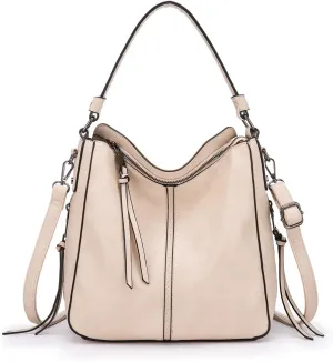 Realer Hobo Crossbody Bags for Women Designer Leather Hobo Handbags Retro Large Size Shoulder Bag Bucket Purse