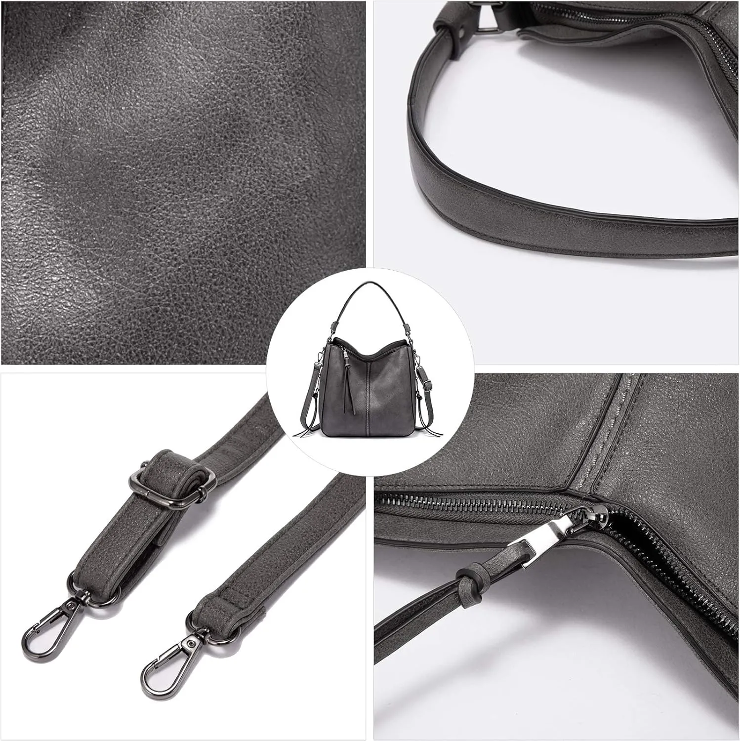 Realer Hobo Crossbody Bags for Women Designer Leather Hobo Handbags Retro Large Size Shoulder Bag Bucket Purse