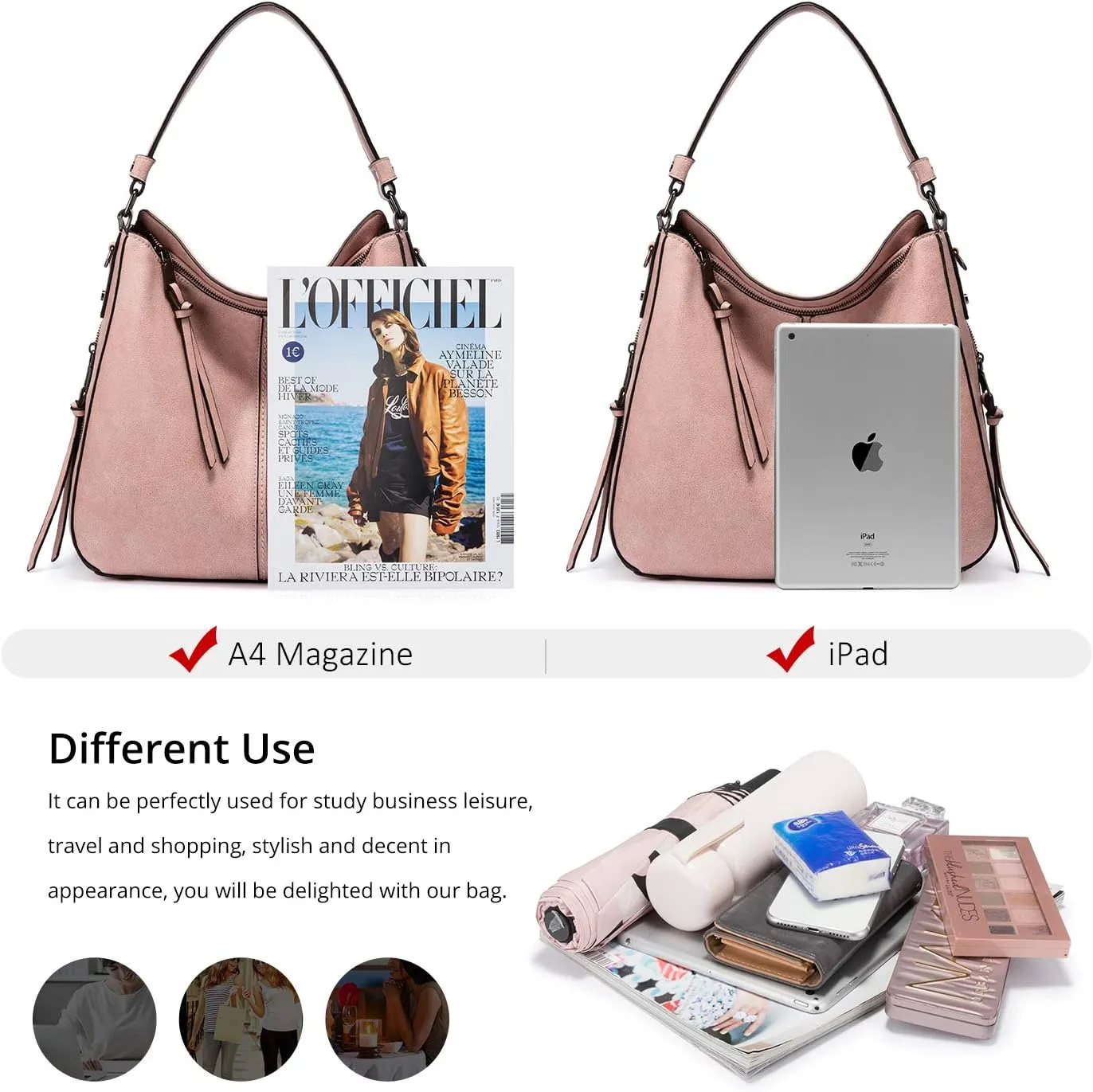 Realer Hobo Crossbody Bags for Women Designer Leather Hobo Handbags Retro Large Size Shoulder Bag Bucket Purse