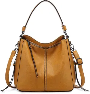 Realer Hobo Crossbody Bags for Women Designer Leather Hobo Handbags Retro Large Size Shoulder Bag Bucket Purse