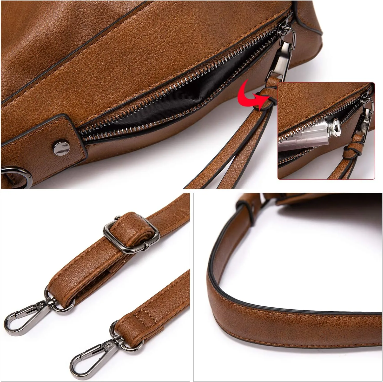 Realer Hobo Crossbody Bags for Women Designer Leather Hobo Handbags Retro Large Size Shoulder Bag Bucket Purse