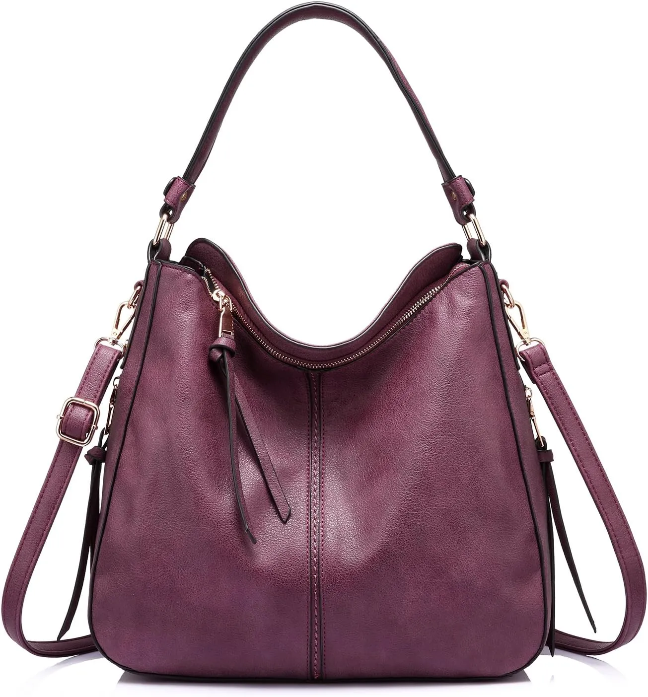 Realer Hobo Crossbody Bags for Women Designer Leather Hobo Handbags Retro Large Size Shoulder Bag Bucket Purse