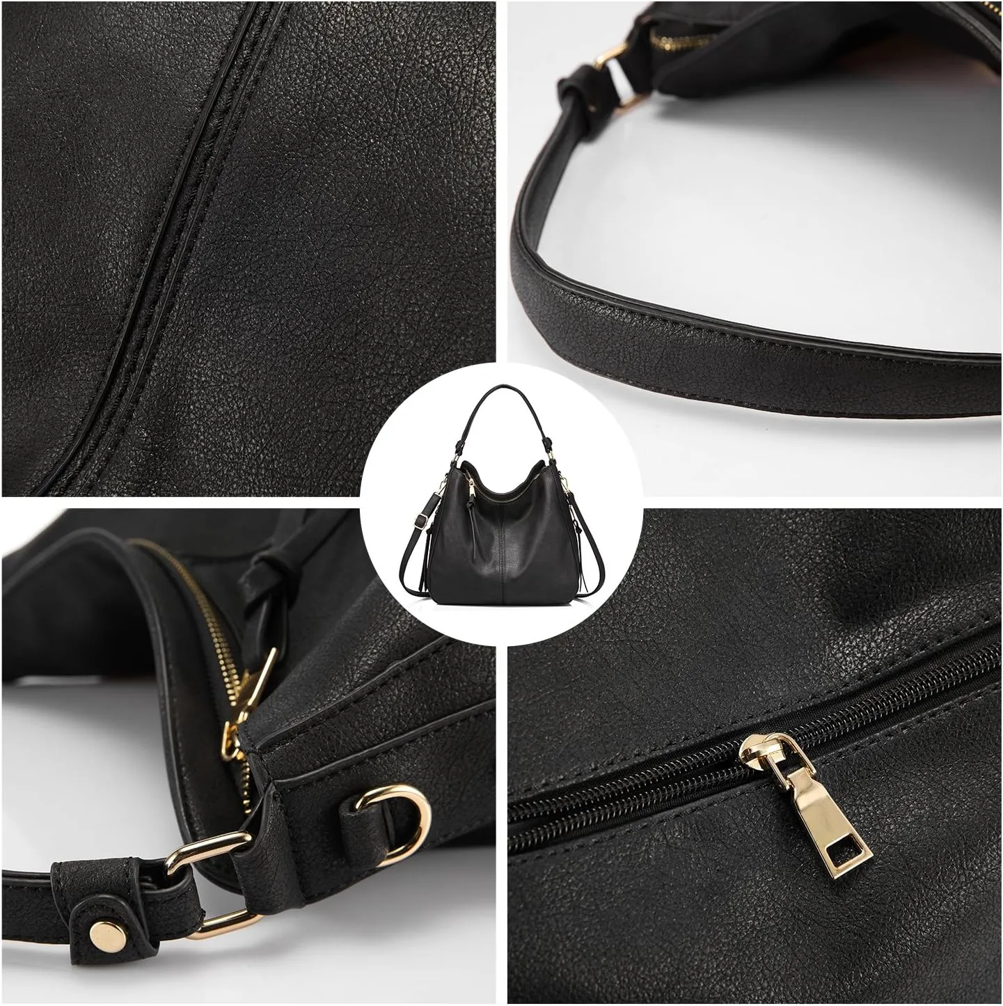 Realer Hobo Crossbody Bags for Women Designer Leather Hobo Handbags Retro Large Size Shoulder Bag Bucket Purse