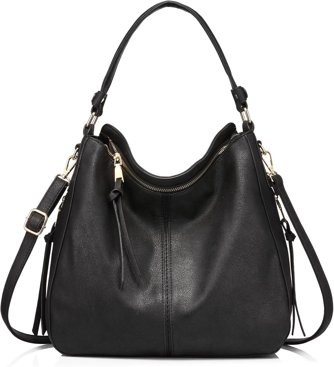 Realer Hobo Crossbody Bags for Women Designer Leather Hobo Handbags Retro Large Size Shoulder Bag Bucket Purse