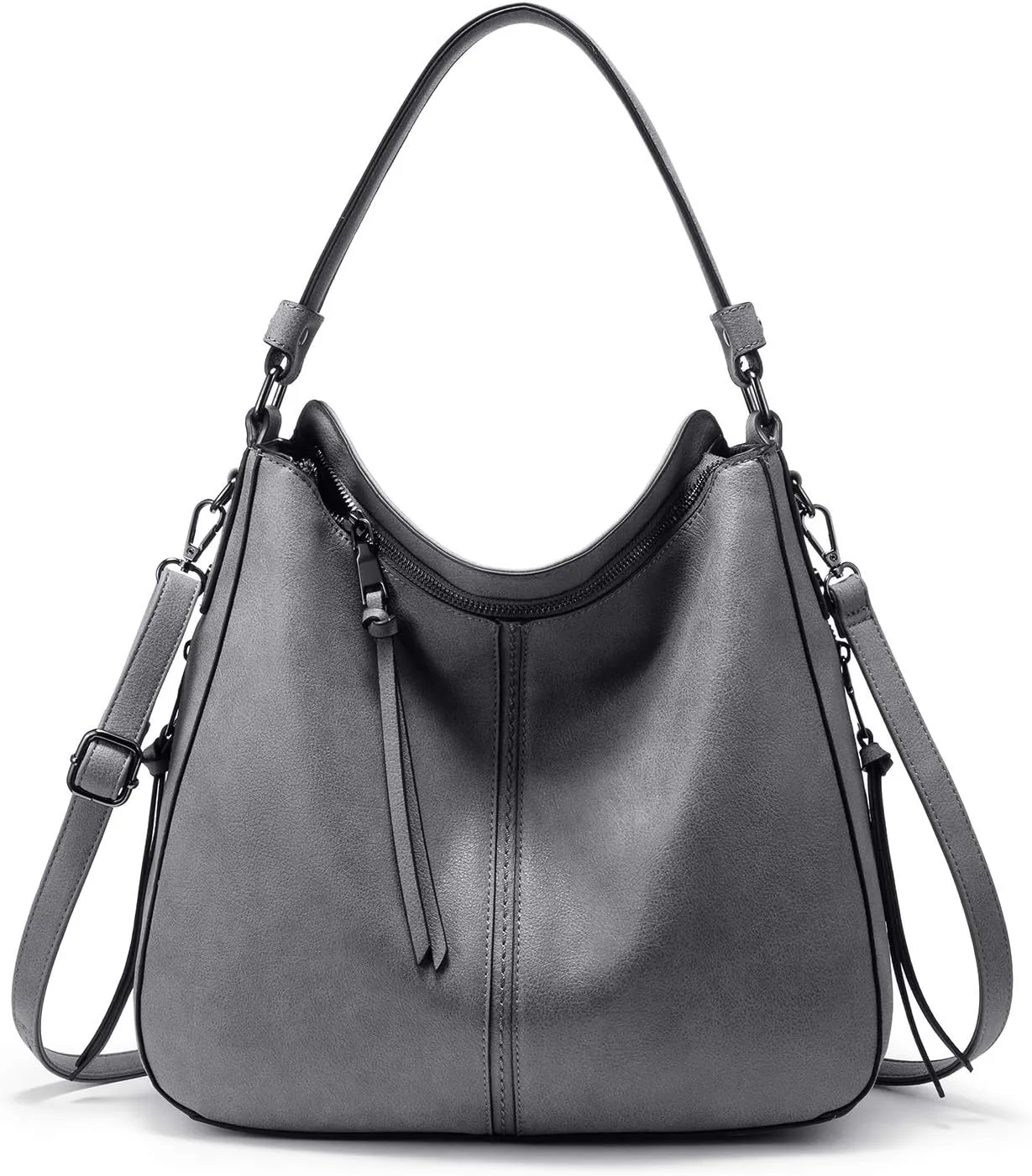 Realer Hobo Crossbody Bags for Women Designer Leather Hobo Handbags Retro Large Size Shoulder Bag Bucket Purse