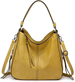 Realer Hobo Crossbody Bags for Women Designer Leather Hobo Handbags Retro Large Size Shoulder Bag Bucket Purse