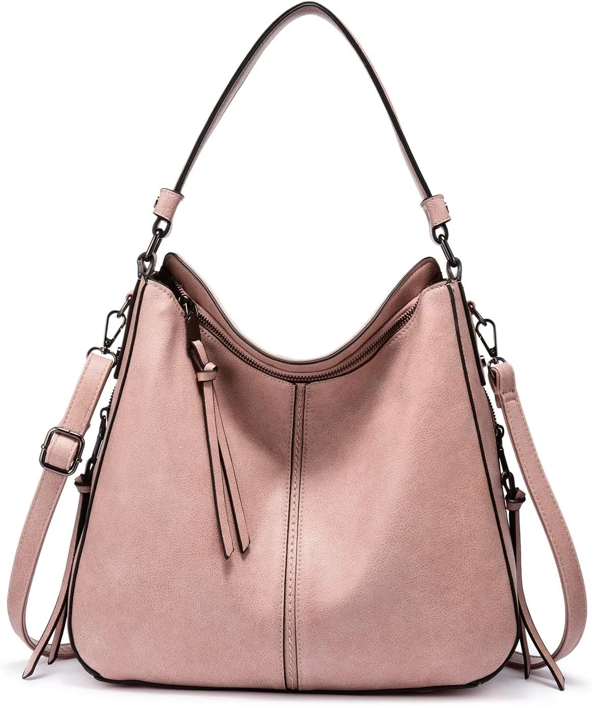 Realer Hobo Crossbody Bags for Women Designer Leather Hobo Handbags Retro Large Size Shoulder Bag Bucket Purse