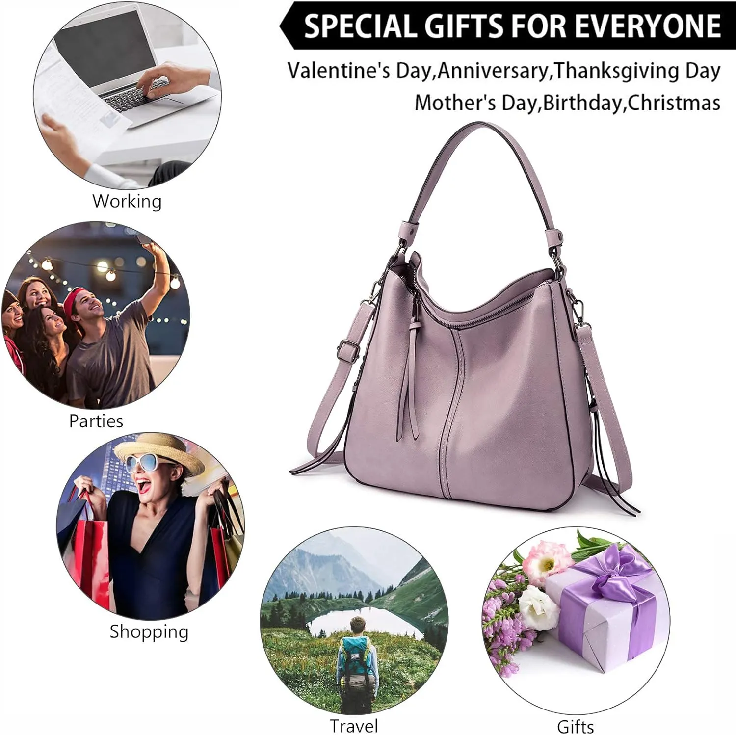Realer Hobo Crossbody Bags for Women Designer Leather Hobo Handbags Retro Large Size Shoulder Bag Bucket Purse