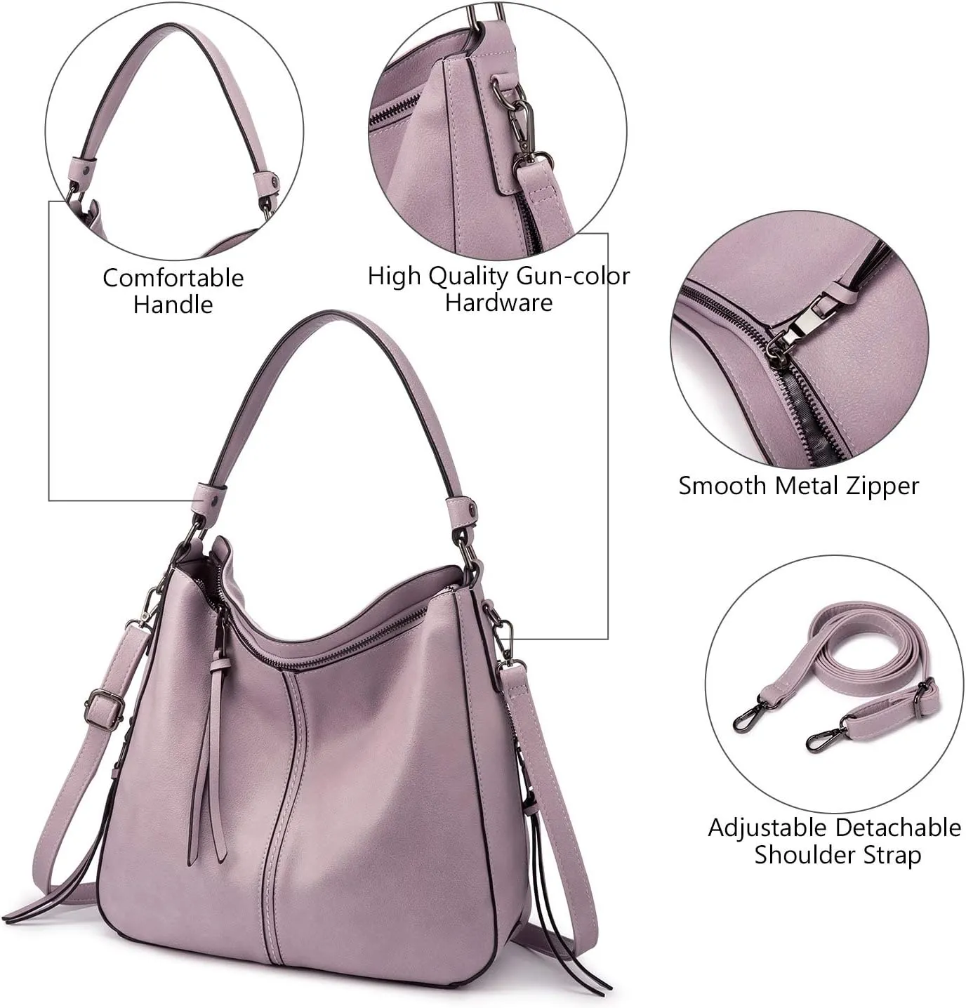 Realer Hobo Crossbody Bags for Women Designer Leather Hobo Handbags Retro Large Size Shoulder Bag Bucket Purse