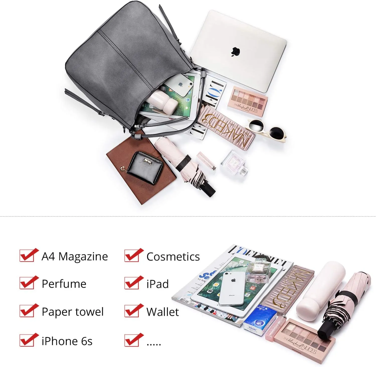 Realer Hobo Crossbody Bags for Women Designer Leather Hobo Handbags Retro Large Size Shoulder Bag Bucket Purse
