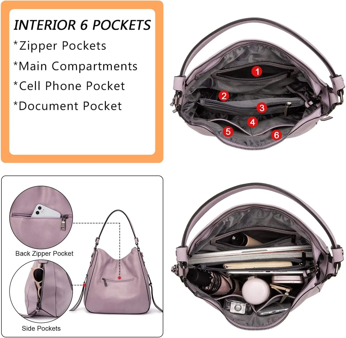 Realer Hobo Crossbody Bags for Women Designer Leather Hobo Handbags Retro Large Size Shoulder Bag Bucket Purse