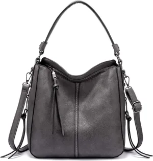 Realer Hobo Crossbody Bags for Women Designer Leather Hobo Handbags Retro Large Size Shoulder Bag Bucket Purse