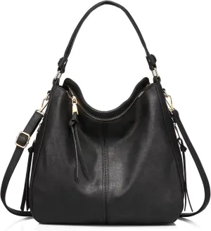 Realer Hobo Crossbody Bags for Women Designer Leather Hobo Handbags Retro Large Size Shoulder Bag Bucket Purse