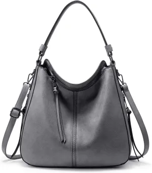 Realer Hobo Crossbody Bags for Women Designer Leather Hobo Handbags Retro Large Size Shoulder Bag Bucket Purse