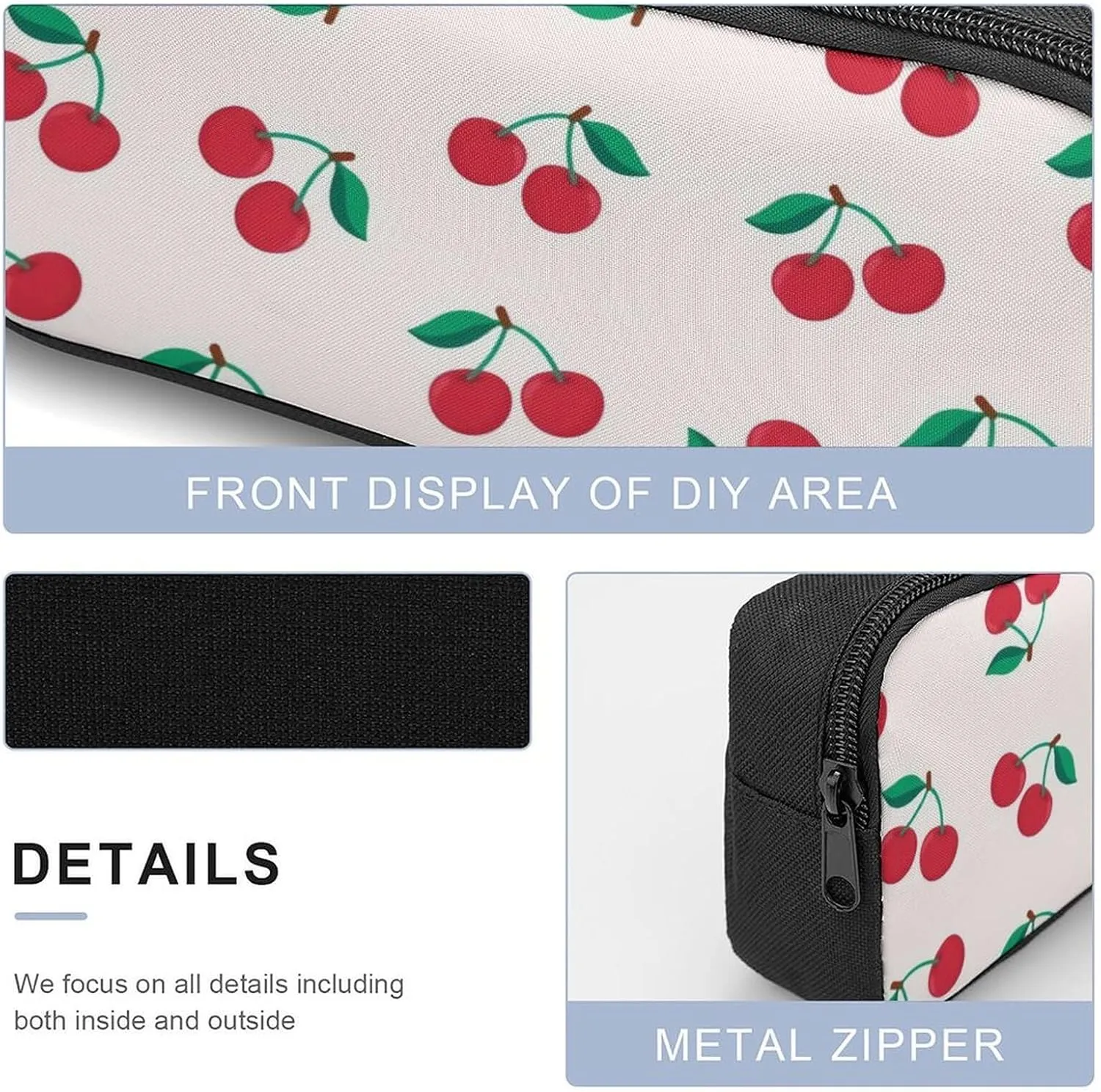Red Cherry Shoulder Backpack Diagonal Lunch Bag Pencil Case Set