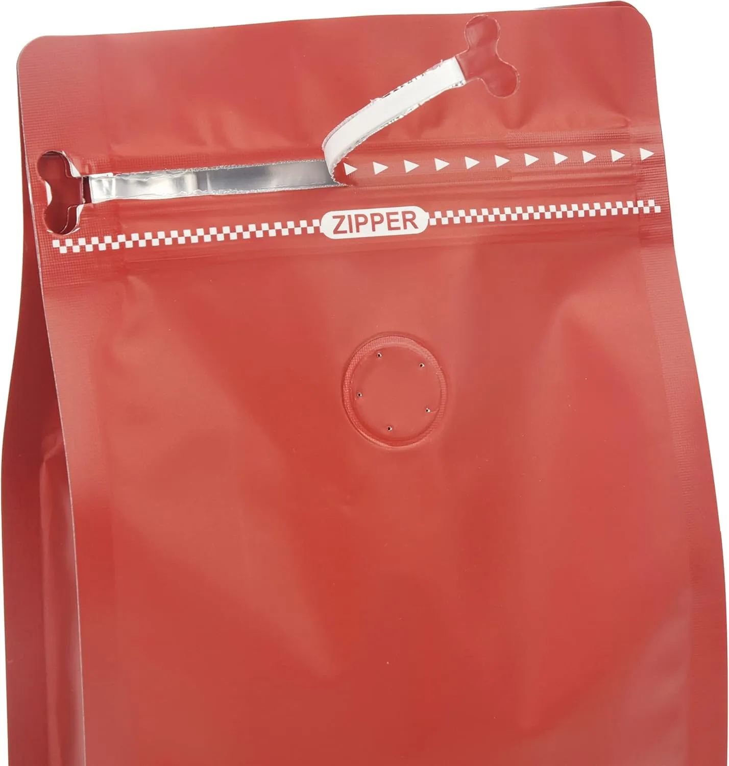 Red Color Coffee Bags with Valve, High Barrier Foil Coffee Package Pouches with Air Release Valve, Flat Bottom & Resealable Pull Tab Zipper, Matt Red (50, 12oz/0.75lb/340gm)