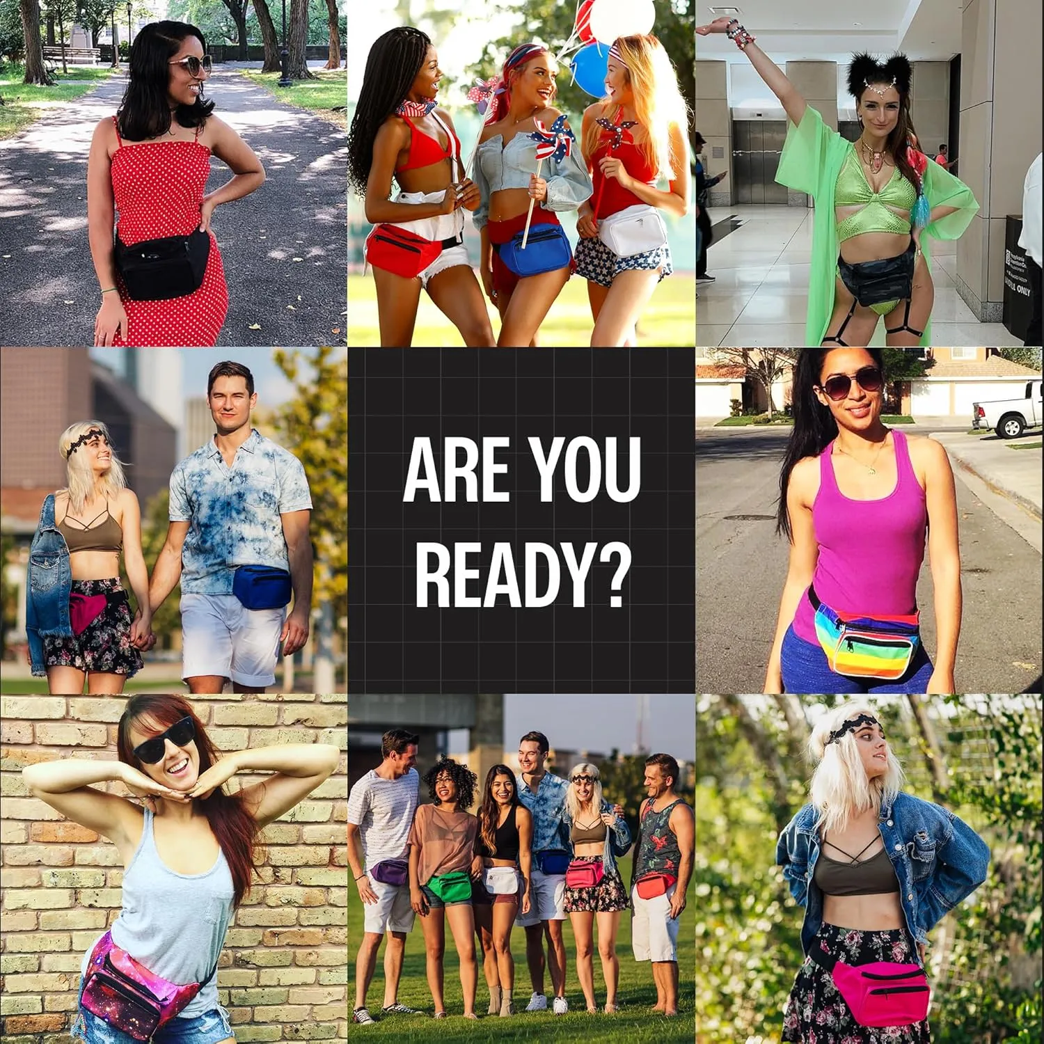 Red Fanny Pack Belt Bag I Mens Fanny Packs for Women Fashionable - Crossbody Bag Bum bag Waist Bag Waist Pack - Hands Free for Hiking, Running, Travel, Waterproof and more