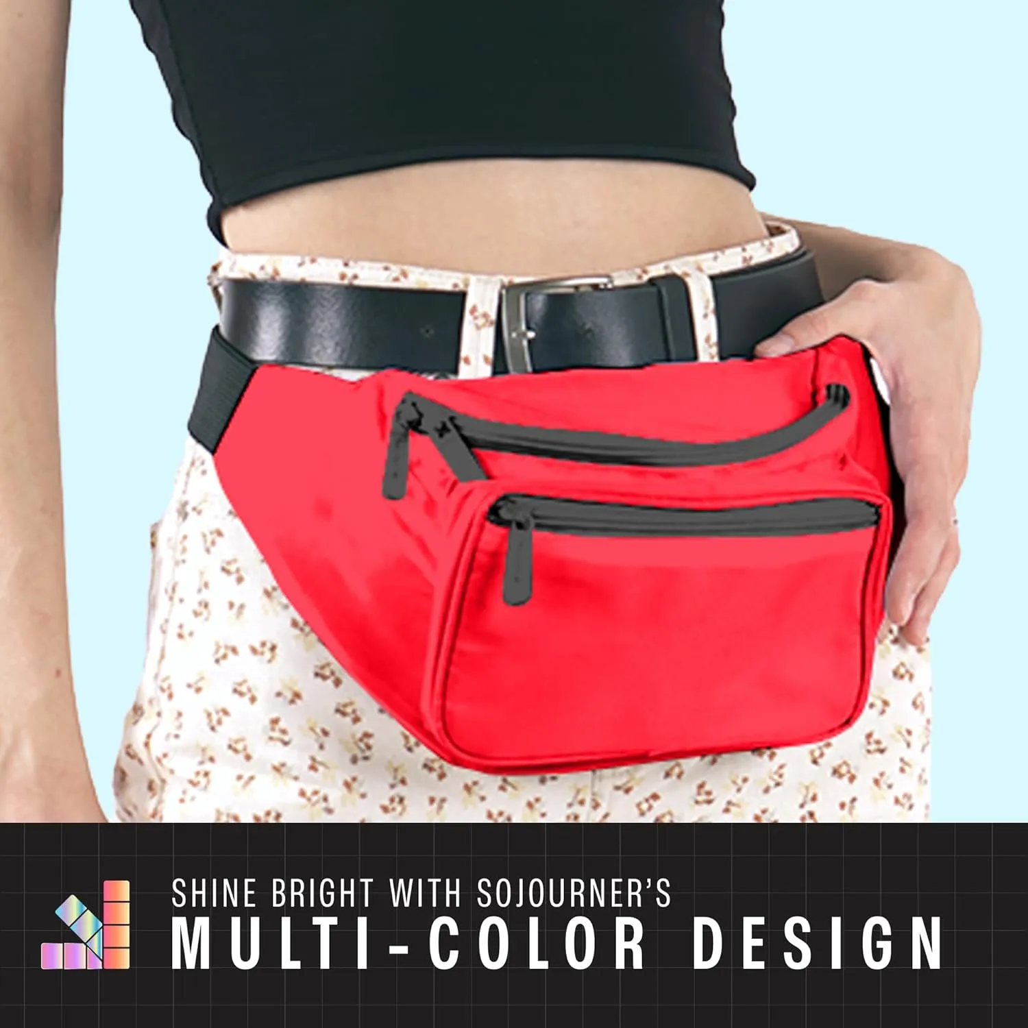 Red Fanny Pack Belt Bag I Mens Fanny Packs for Women Fashionable - Crossbody Bag Bum bag Waist Bag Waist Pack - Hands Free for Hiking, Running, Travel, Waterproof and more