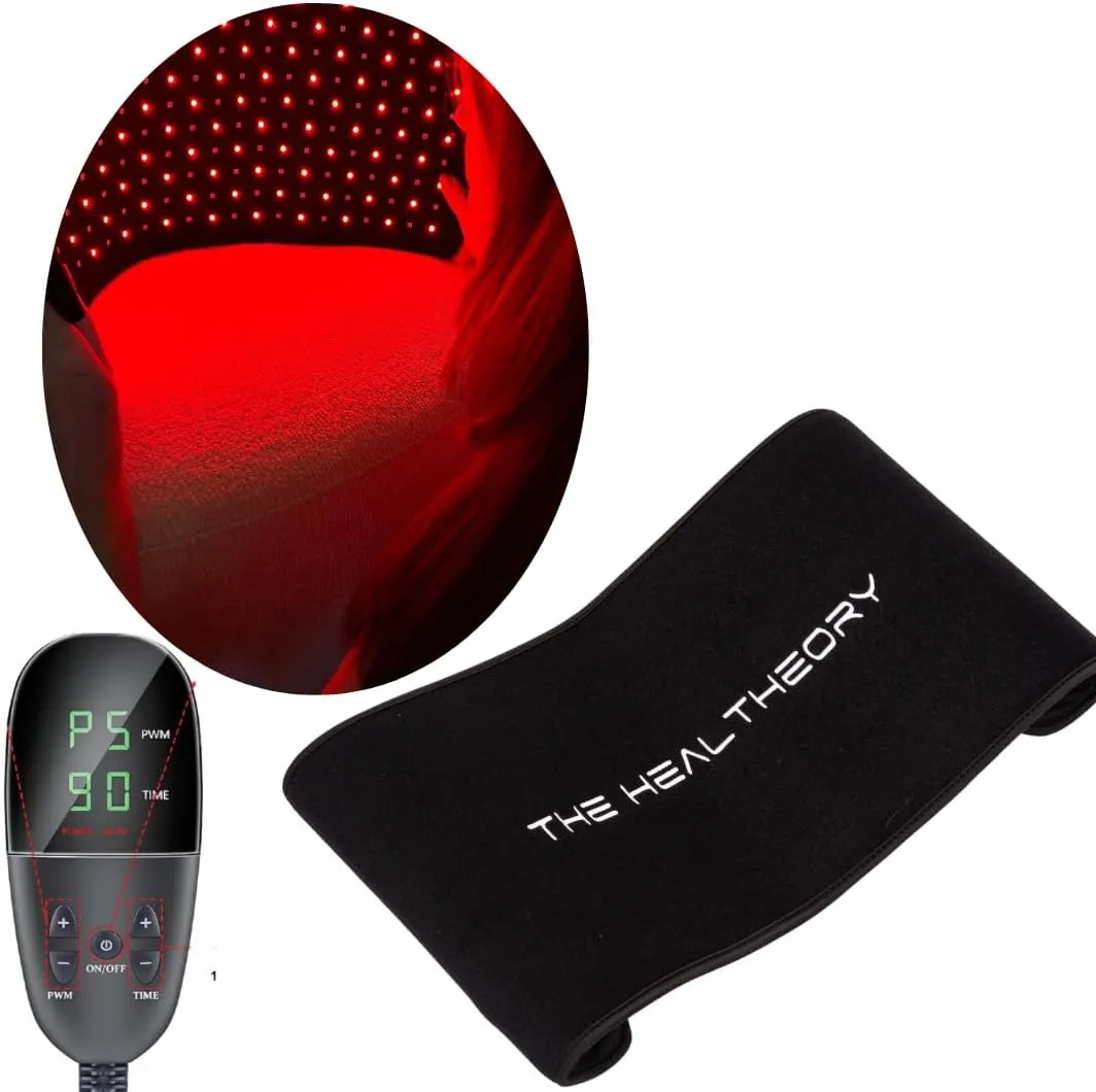 Red Light Therapy for Body - Infrared Light Therapy Belt for Shoulder, Waist & Muscle Pain Relief - 660nm & 850nm Near Infrared Light Therapy with Timer & Remote Control