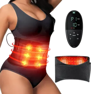 Red Light Therapy for Body: Infrared Light Therapy Belt Heating Massage Pad with Vibration for Back, Waist, Shoulder, and Belly Pain Relief, Portable Relaxation for Home, Men & Women (Deep Black)
