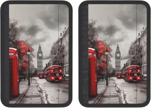 Red London Street Car Seat Belt Pad 2 Pack Universal Fit Seatbelt Cover Soft and Comfortable Backpack Shoulder Pad Adjustable Neck Cushion Protector Harness Pad for Car Bag