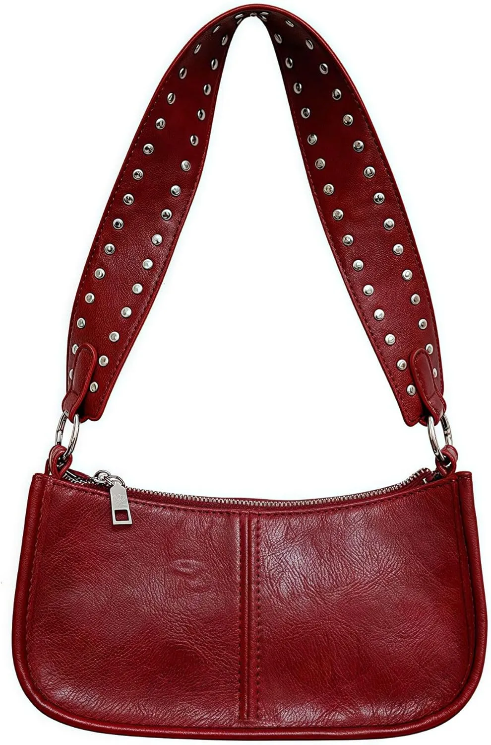 Red Shoulder Bag Y2k Hobo Purse Handbags for Women Vegan Leather Trendy Retro Crossbody Bag Underarm Bag