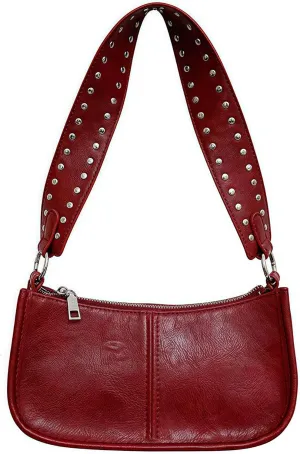 Red Shoulder Bag Y2k Hobo Purse Handbags for Women Vegan Leather Trendy Retro Crossbody Bag Underarm Bag