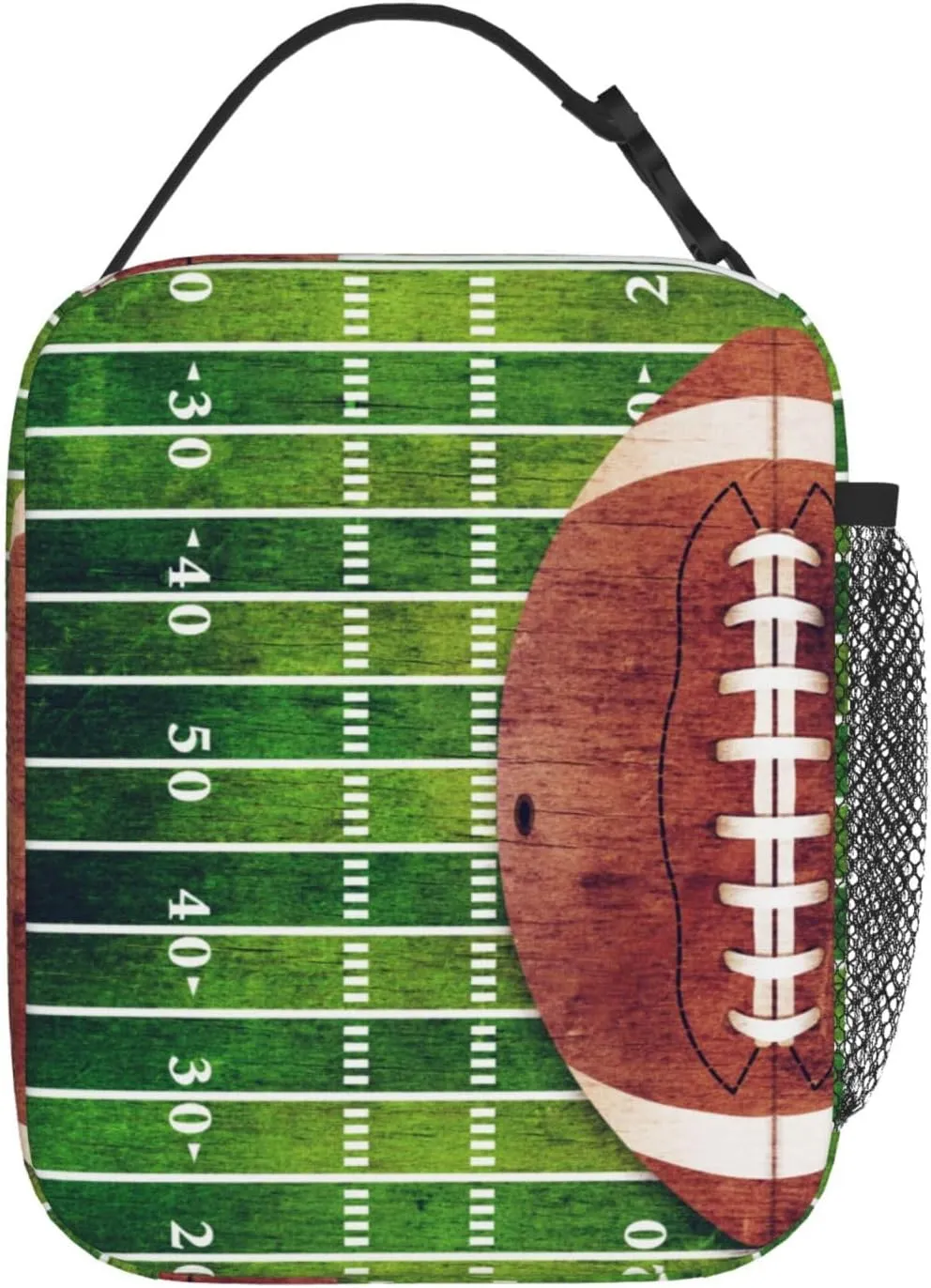 Retro American Football Field Lunch Bag Insulated Reusable Lunch Box Lunch Tote Lunchbox Portable Bento Bags For Men Women Office Work Travel Picnic Camping