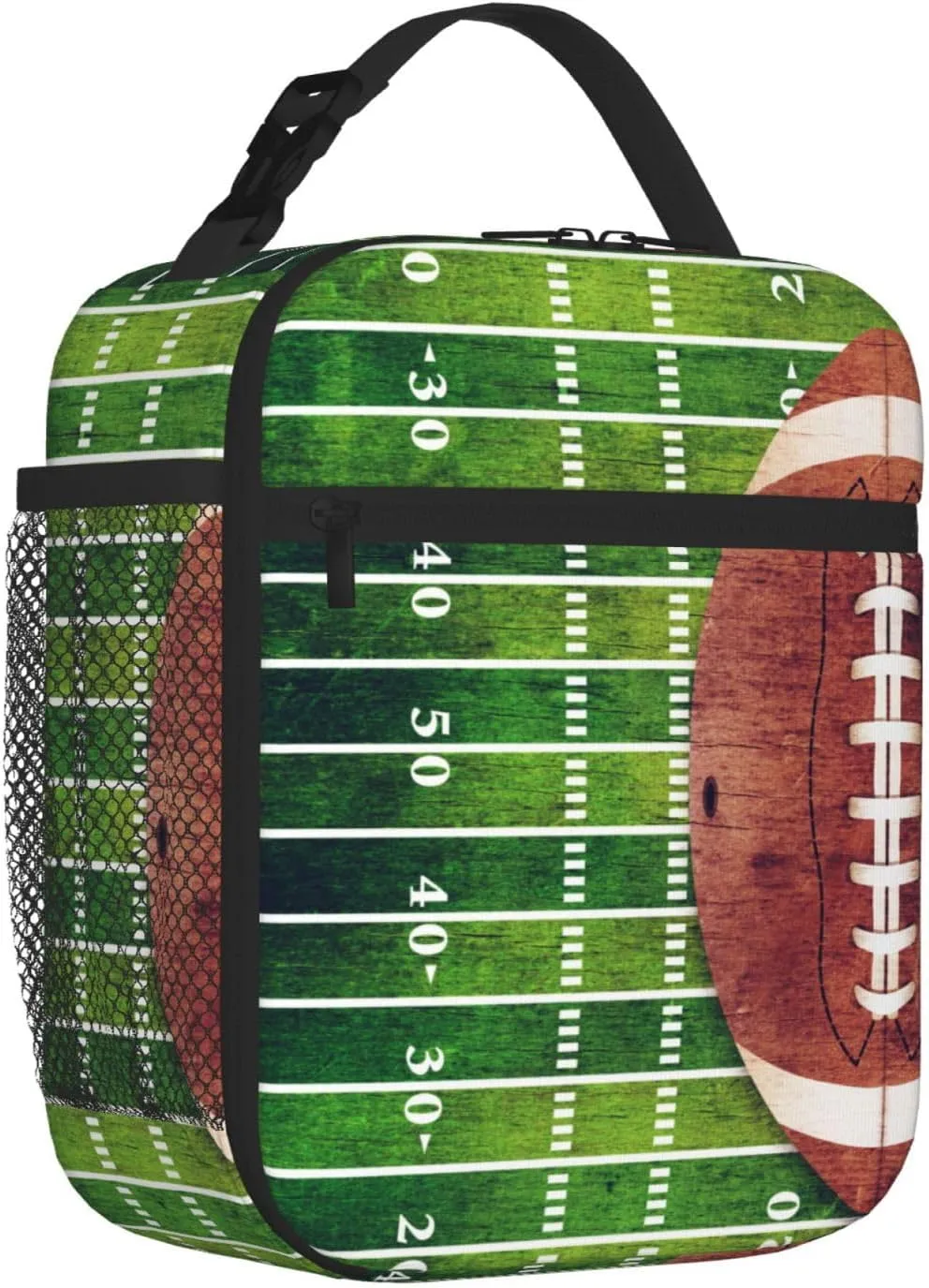 Retro American Football Field Lunch Bag Insulated Reusable Lunch Box Lunch Tote Lunchbox Portable Bento Bags For Men Women Office Work Travel Picnic Camping