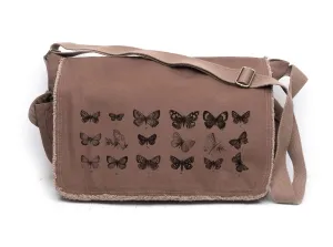 Retro Canvas Messenger Bag by Black Lantern – Laptop and Crossbody Bag for Women and Men with Magnetic Closure – Butterfly Chart Design