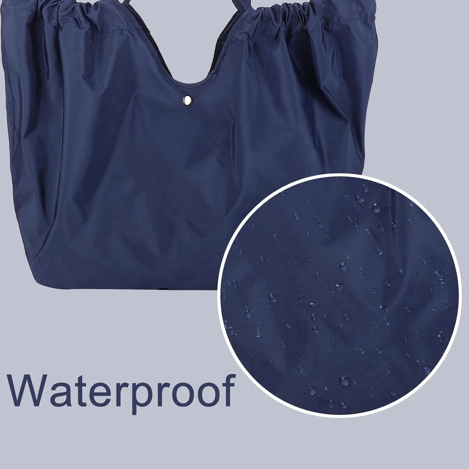 Reusable Grocery Bags, Large Capacity, Waterproof Foldable Shopping Bags for Groceries Durable Tote Bag for Travel Picnic Outdoor (Navy)