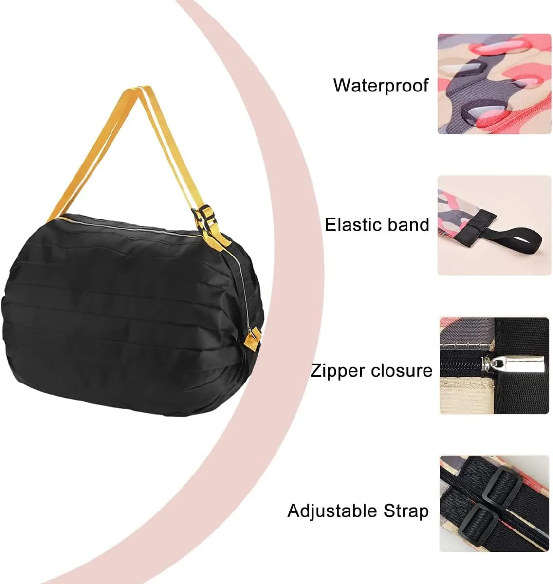 Reusable Shopping Bag Foldable Grocery Storage Tote Bag Waterproof Oxford Cloth Portable Duffle