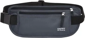 RFID Blocking Money Belt for Men Women, Slim Fanny Pack for Travel，Running,Conceal Waist Wallet for Passport Holder,Phone,Cash(Black Dark Grey)