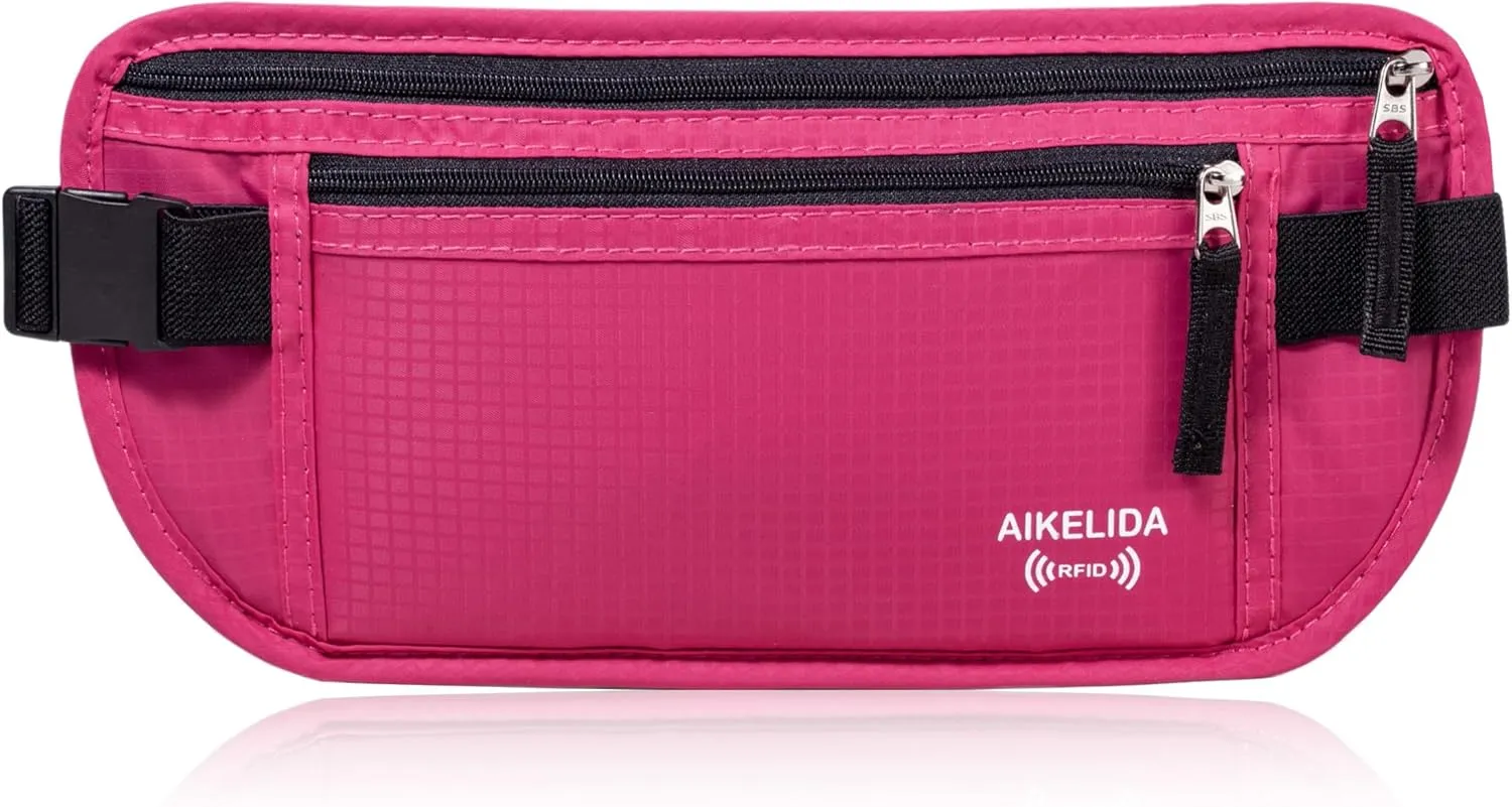 RFID Blocking Passport Holder - Money Belt & Travel Wallet, Travel Belt Bag Fanny Pack for Women