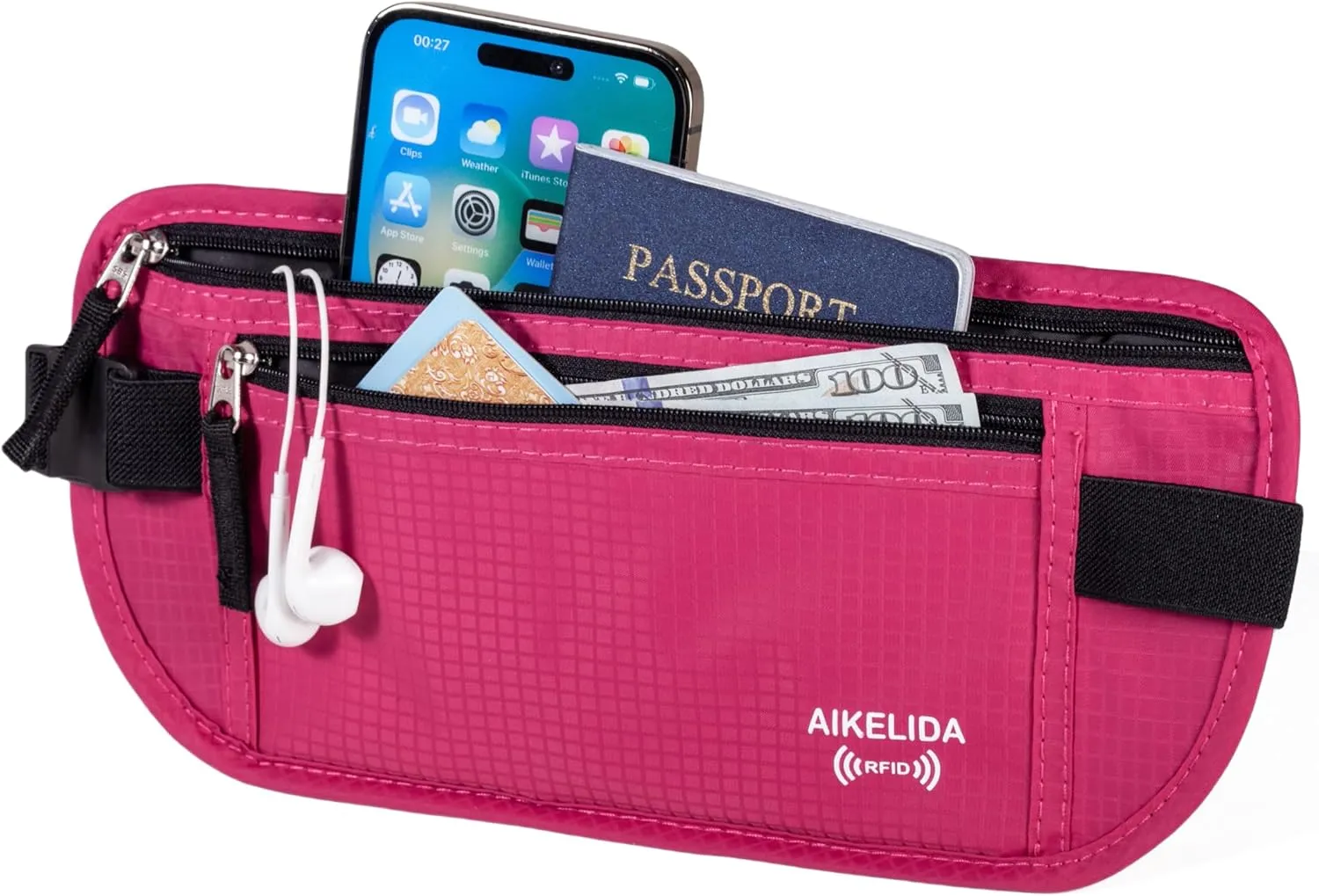 RFID Blocking Passport Holder - Money Belt & Travel Wallet, Travel Belt Bag Fanny Pack for Women