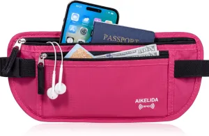 RFID Blocking Passport Holder - Money Belt & Travel Wallet, Travel Belt Bag Fanny Pack for Women