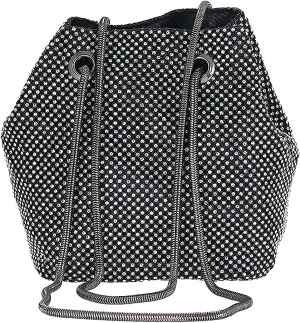 Rhinestone Evening Bag for Women Crystal Bucket Purse Sparkly Clutch Glitter Handbag Bling Wedding Shoulder Bag