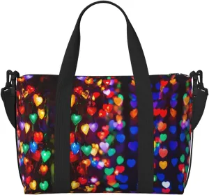 Romantic Red Heart Printingtravel Gym Bag For Tote Bag Carry On Luggage Sport Duffle