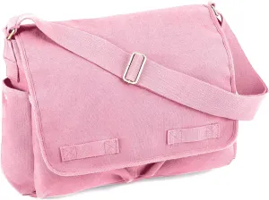 Rothco Classic Canvas Messenger Bag - Heavyweight Canvas Crossbody Shoulder Pack – Pink