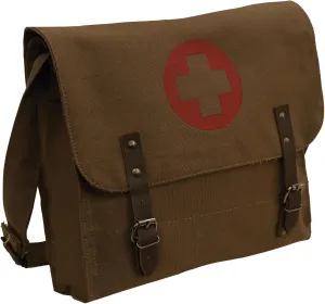 Rothco Vintage Medic Canvas Bag With Cross, Mens Crossbody Messenger Shoulder Bag