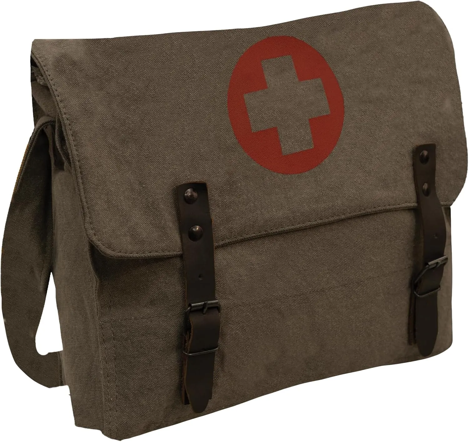 Rothco Vintage Medic Canvas Bag With Cross, Mens Crossbody Messenger Shoulder Bag