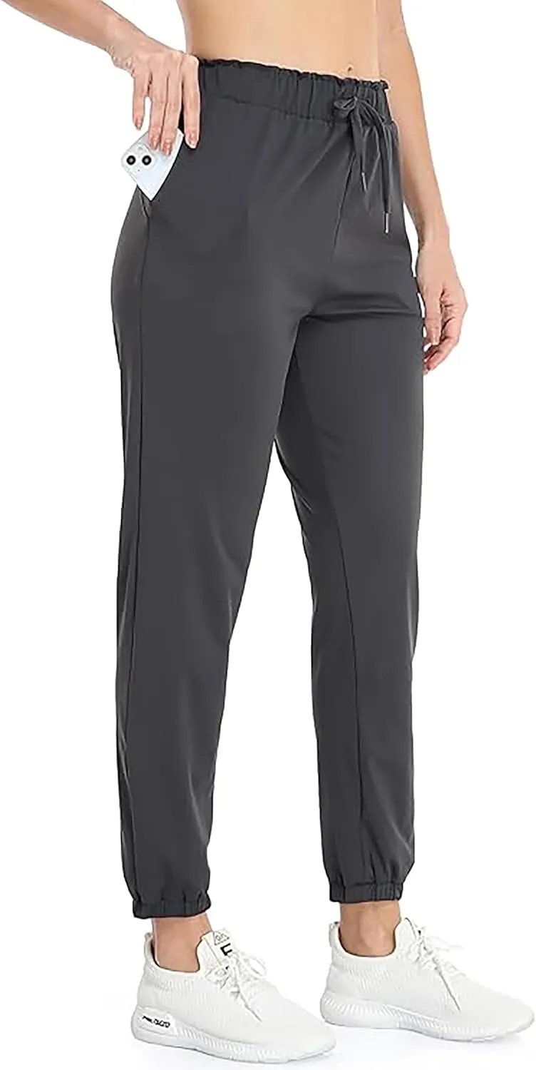 Rrosseyz Women Lightweight Joggers Pants with Pockets, Quick Dry Athletic Workout Soft Pant for Gym Running