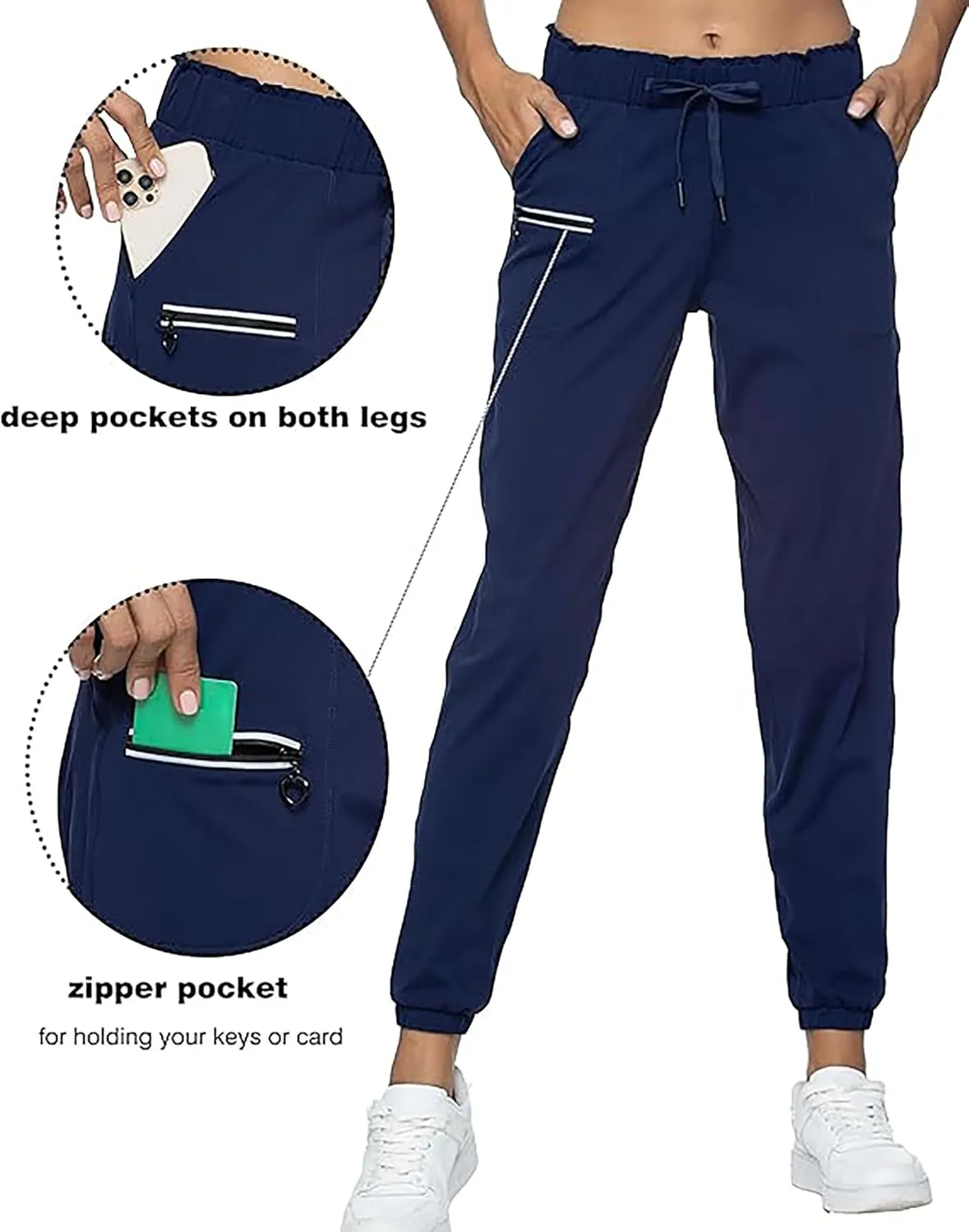 Rrosseyz Women Lightweight Joggers Pants with Pockets, Quick Dry Athletic Workout Soft Pant for Gym Running
