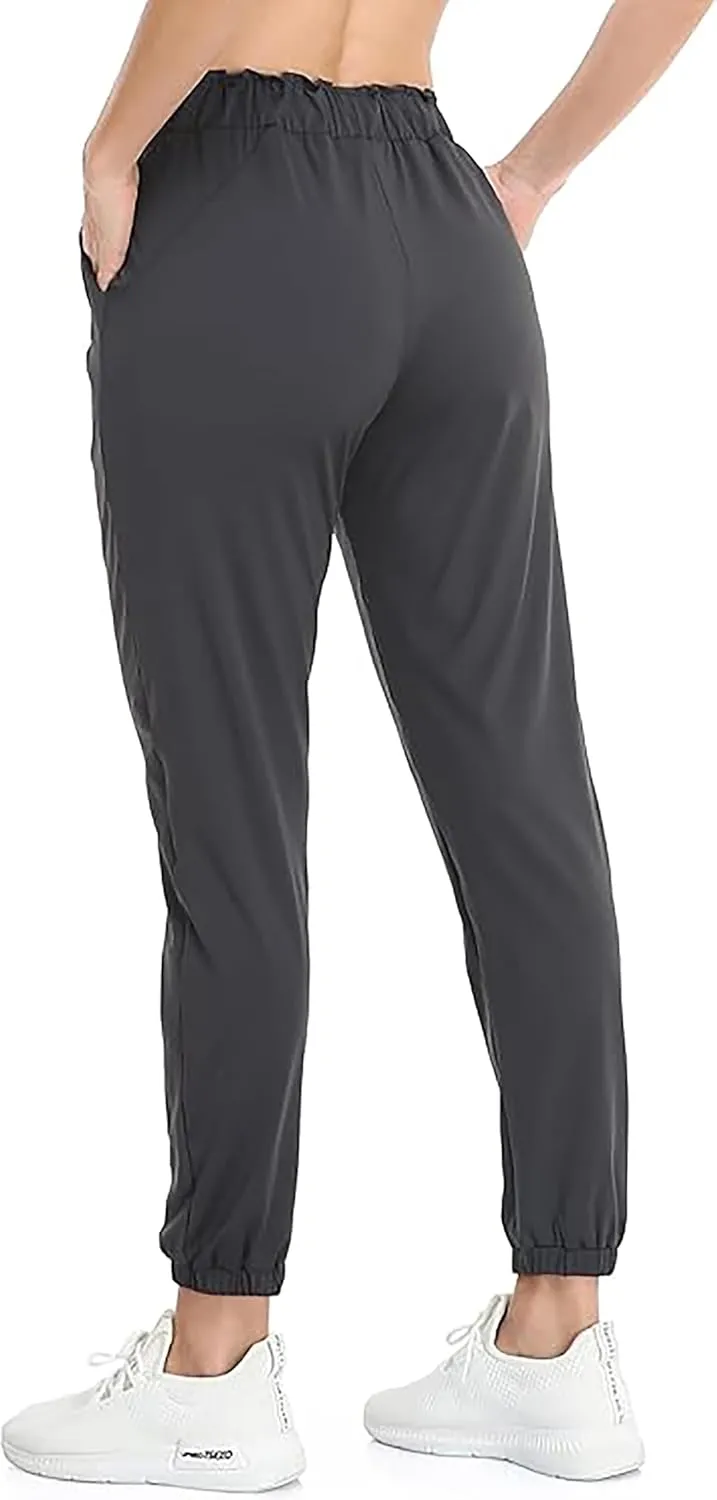 Rrosseyz Women Lightweight Joggers Pants with Pockets, Quick Dry Athletic Workout Soft Pant for Gym Running